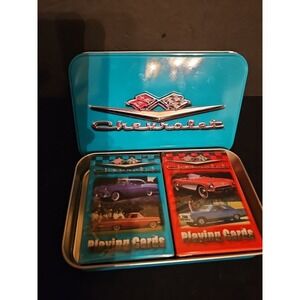 Classic Chevrolet Collector‎ Tin & 2 Decks Playing Cards